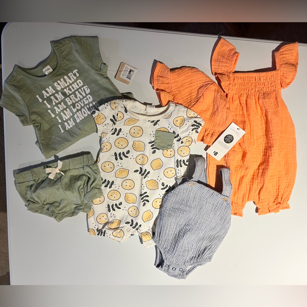0-3mos baby girls summer clothing lot